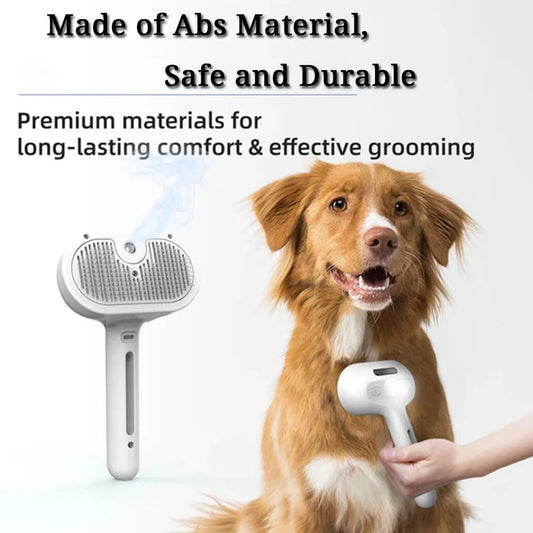 Gentle Steam Spray Pet Grooming Brush for Dogs & Cats Detangling