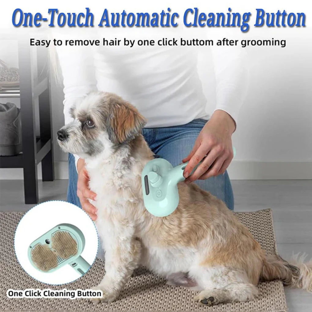 Gentle Steam Spray Pet Grooming Brush for Dogs & Cats Detangling